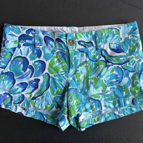 Lilly Pulitzer The Walsh Short “Agate Green Lazy River” Size 6 Blue - Picture 2 of 10